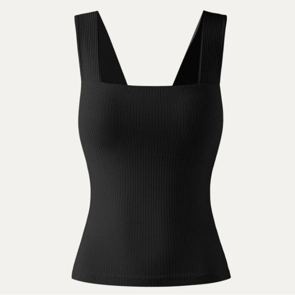 Plantive® Square Neck Brami Tank in black, Size L - Picture 4 of 8